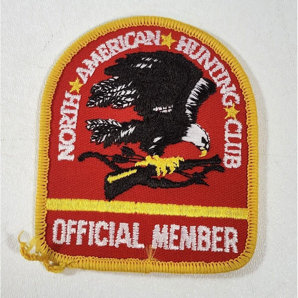 North American Hunting Club Official Member Patch Vintage Iron On Embroidered